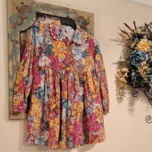 Kika Vargas Multicolor Floral Long Sleeve Dress Excellent condition NWOT Size XS